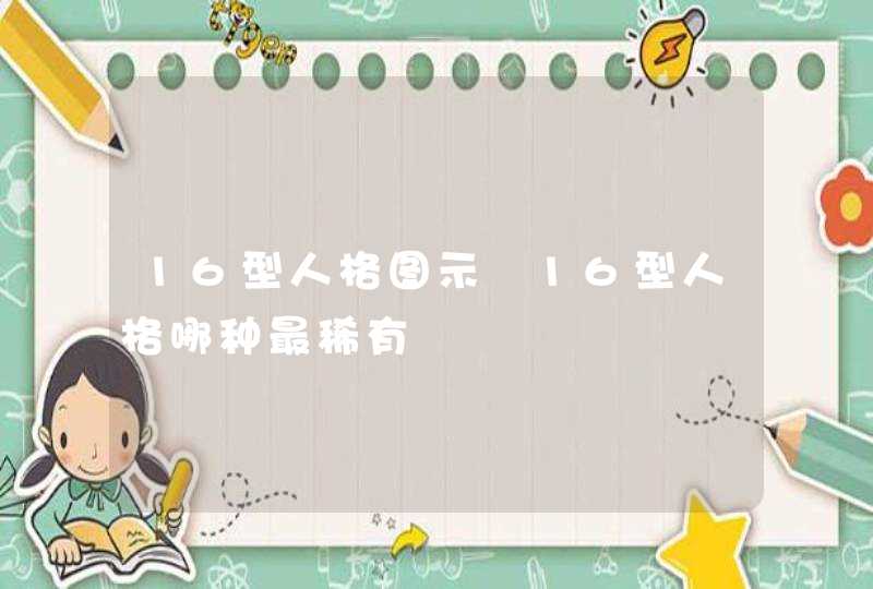 16型人格图示 16型人格哪种最稀有